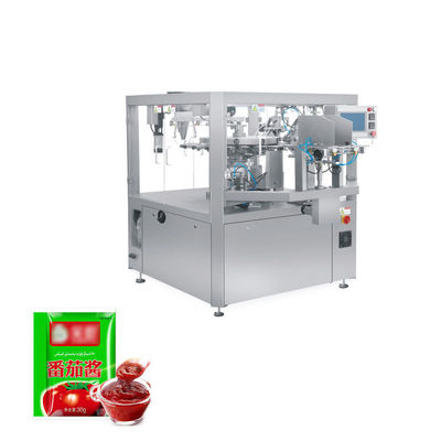 WG210 Automatische Sauce Doypack vorgefertigte Taschenverpackungsmaschine SUS304 Materialkonfiguration PLC-System