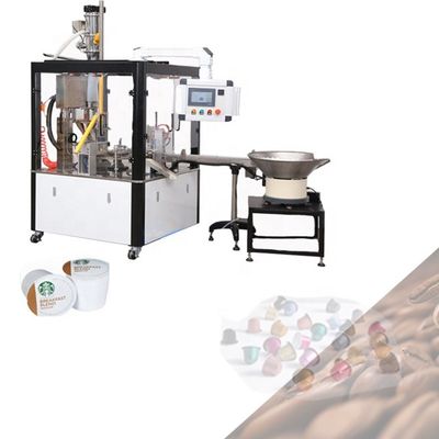 1-15g Einfache Bedienung für kleine Unternehmen Kaffeepulververpackungsmaschine mit einer Kapselreihengeschwindigkeit von bis zu 40 Kappen pro
